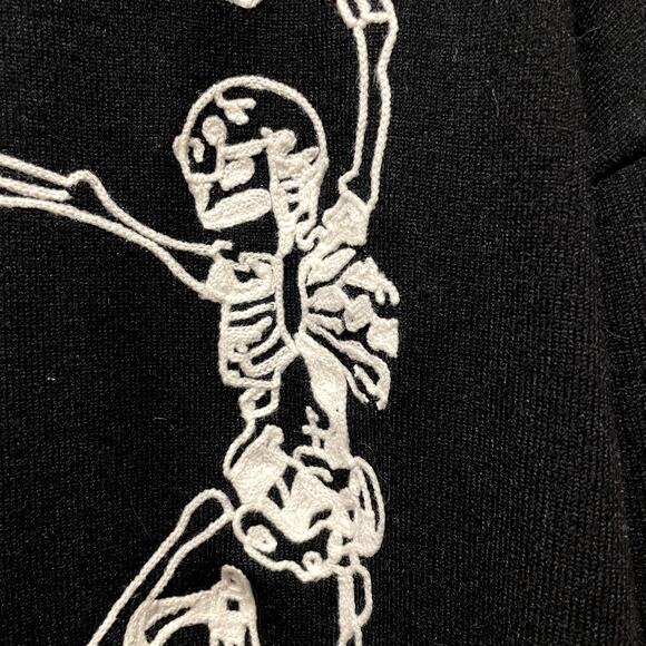 Embroidered Skeleton Sweater XXL Whimsygoth Costume Grunge - Picture 5 of 7